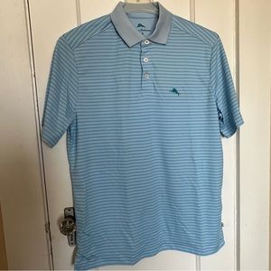Beautiful blue stripped Tommy Bahama “golf” shirt. brand new with tags.